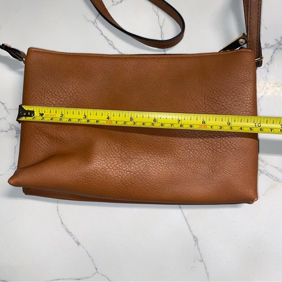Christian Siriano Crossbody Bag Purse Brown Tan - Picture 7 of 12